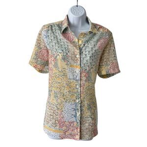 Alfred Dunner Women's Petite Floral Blouse Size 6 Multicolor Vintage